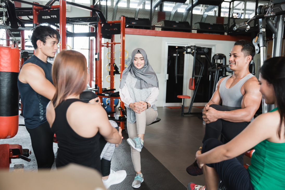 Group of Man and Woman Fitness Streching